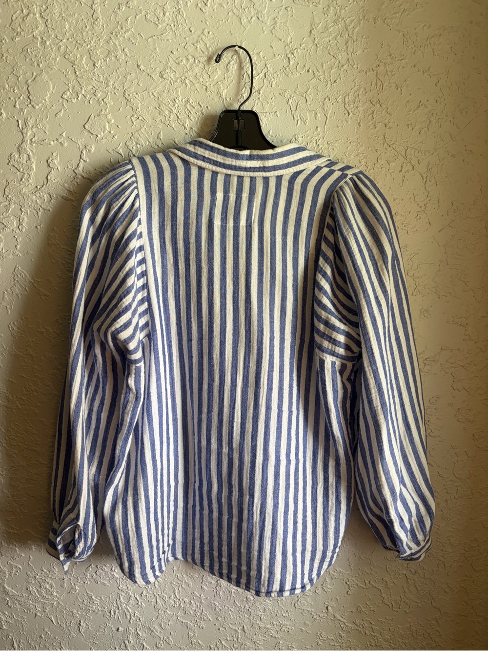 Rails Blue & White Vertical Stripe Button Blouse - Picture 2 of 4